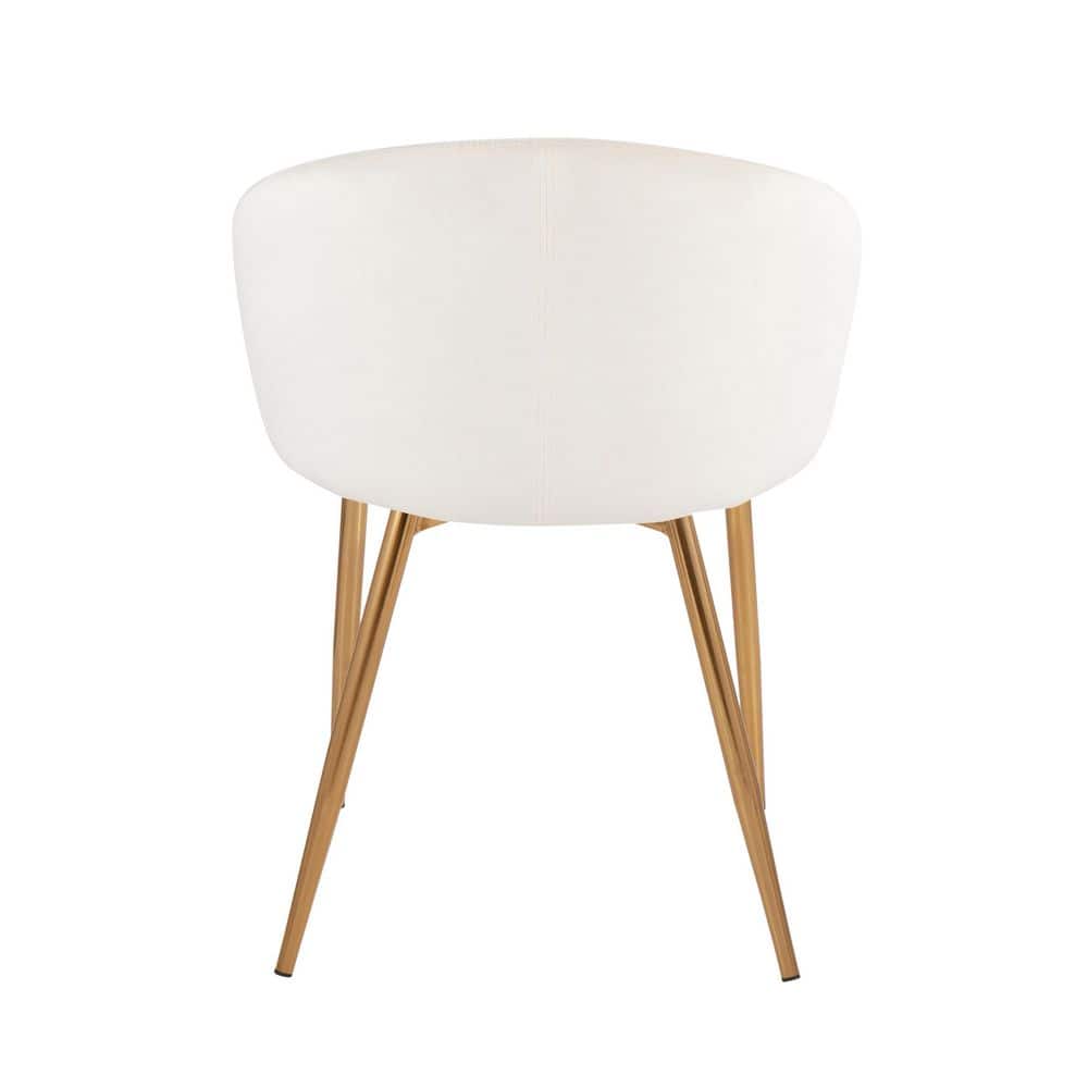 Claire Low Cream Velvet and Gold Metal Side Chair
