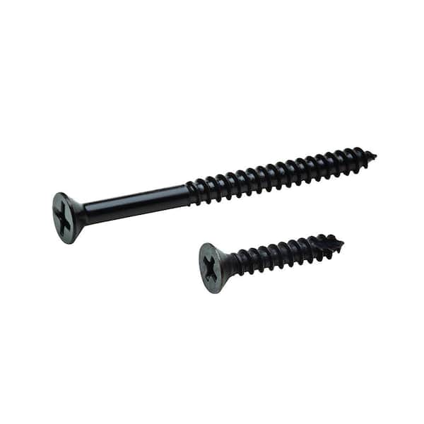 #9 x 1 in. and #9 x 2-1/4 in. Phillips Flat-Head Oil Rubbed Bronze Door Flush Hinge Wood Screw Kit (21-Pack)