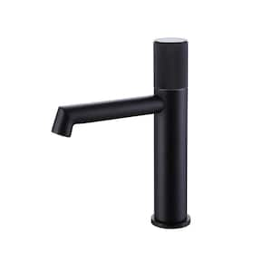 Single Handle Single Hole Bathroom Faucet with Valve Modern Brass Deck Mount Bathroom Sink Taps in Matte Black