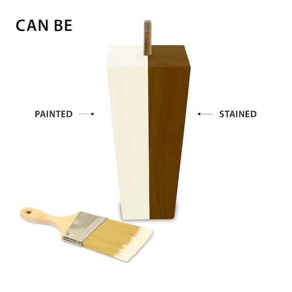 Amercan Pro Decor 3-3/4 N. X 3 N Unfnshed Sold Hardwood Square Bun Foot 5APD10703 - The