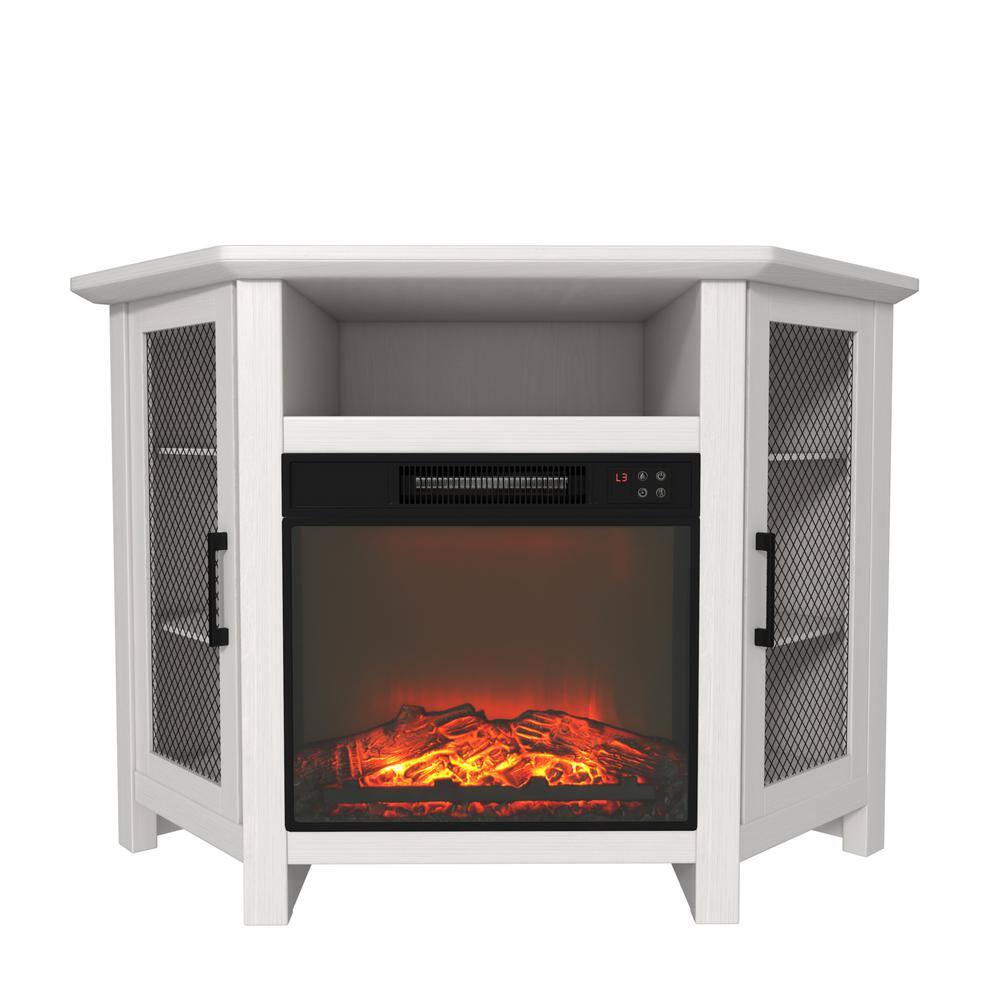 Mondawe 45 in. Freestanding MDF Electric Fireplace in White MO