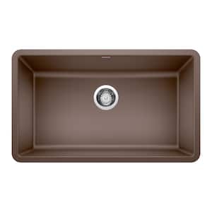 Precis Undermount Granite 30 in. x 18 in. Single Bowl Kitchen Sink in Cafe Brown