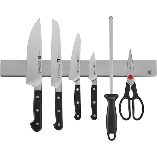 Pro Stainless Steel 7-pc Set with 17.5-inch Stainless Magnetic Knife Bar