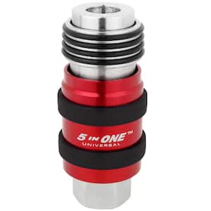 5 In ONE Universal 1/4 in. FNPT Safety Exhaust Quick-Connect Industrial Coupler