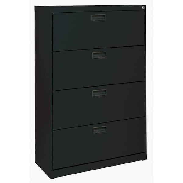 Sandusky 400 Series 50.5 in. H x 30 in. W x 18 in. D Black 4-Drawer Lateral File Cabinet
