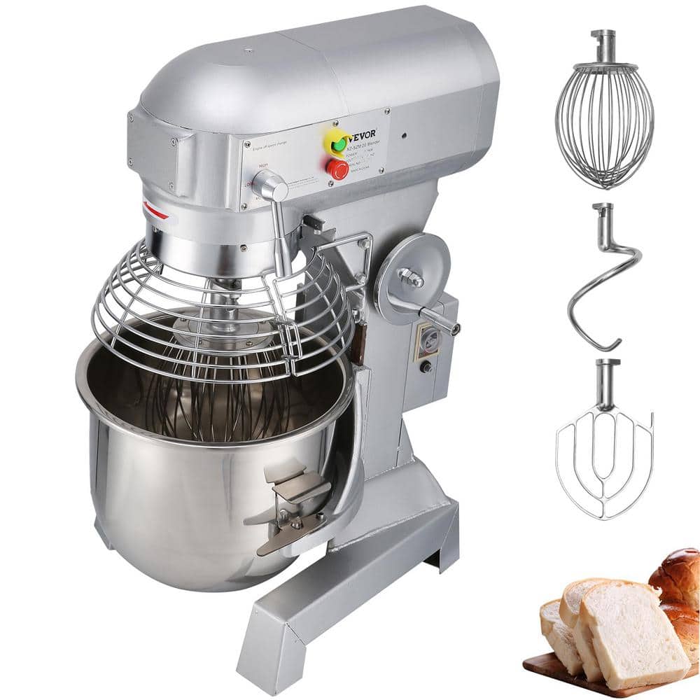VEVOR 15 Qt. Commercial Food Mixer 3 Speeds Adjustable Spiral Mixer with Stainless Steel Bowl for Schools Bakeries
