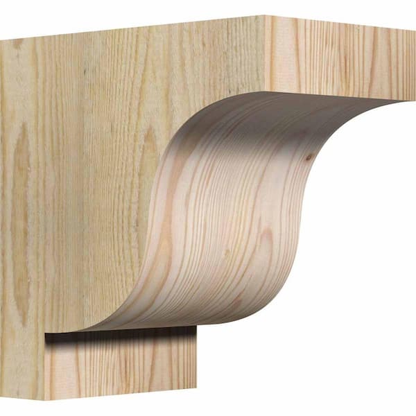 Ekena Millwork 6 in. x 10 in. x 10 in. Douglas Fir Newport Rough Sawn Corbel