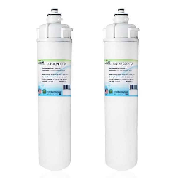 Swift Green Filters SGF-96-24 CTO-S Compatible Commercial Water Filter for EV9606-51, Made in USA (2 Pack).