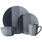 Gourmet Basics by Mikasa Brandi 16-Piece Contemporary Gray Stoneware ...