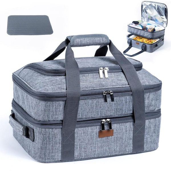 Lynzavix Insulated Double-Decker Carrier Set Gray Expandable