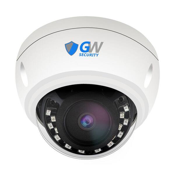 GW Security Wired UltraHD 4K 8MP Outdoor Dome POE IP Camera 3X Zoom Motorized 2.8-8 mm Lens 160 ft. Night Vision IP67 Weatherproof