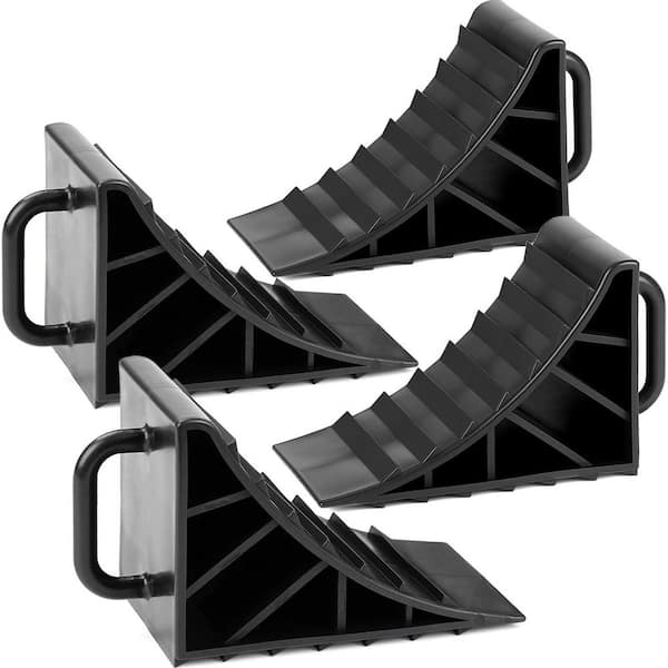4-Pack Wheel Chocks, Tire Chocks for RV Travel Trailer/Boat Trailer/Camper, Wheel Block Stopper with Handles