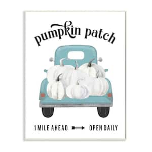 "Pumpkin Patch Truck Autumn Fall Seasonal Design "by Lettered and Lined Wood Abstract Wall Art 19 in. x 13 in.