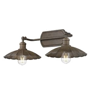 Clemence 22.75 in. 2-Light Dark Rust Vanity Light