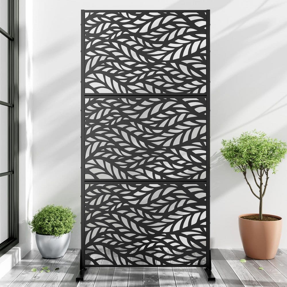 72 in. x 35 in. Black Outdoor Metal Galvanized Privacy Screen Fence Garden Panels price history on PriceWatchPro