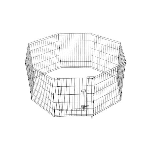 8-Panels Metal Exercise Puppy Dog Fence Indoor Outdoor Pet Dog Playpen with Door for Dogs, Cats or Small Animals