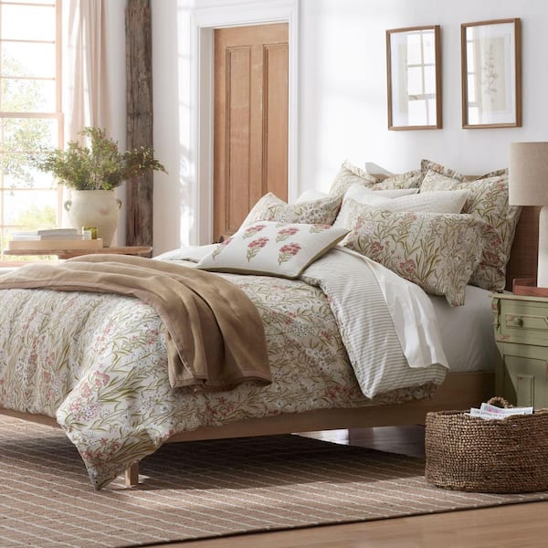 Company Cotton Julienne Mini Floral Mini Floral Taupe Cotton Percale Standard Pillowcase (Set of 2)