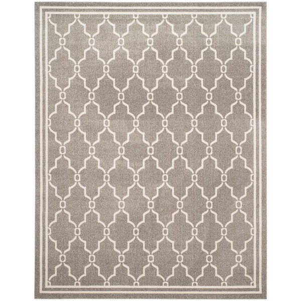 SAFAVIEH Amherst Dark Gray/Beige 8 ft. x 10 ft. Geometric Diamond Area Rug