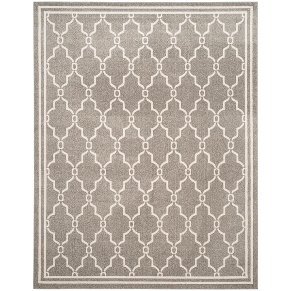 SAFAVIEH Amherst Dark Gray/Beige 8 ft. x 10 ft. Geometric Diamond Area Rug