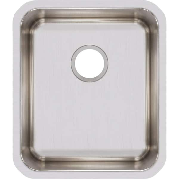 Elkay Lustertone 16 in. Undermount Single Bowl 18-Gauge Stainless Steel Kitchen Sink Only