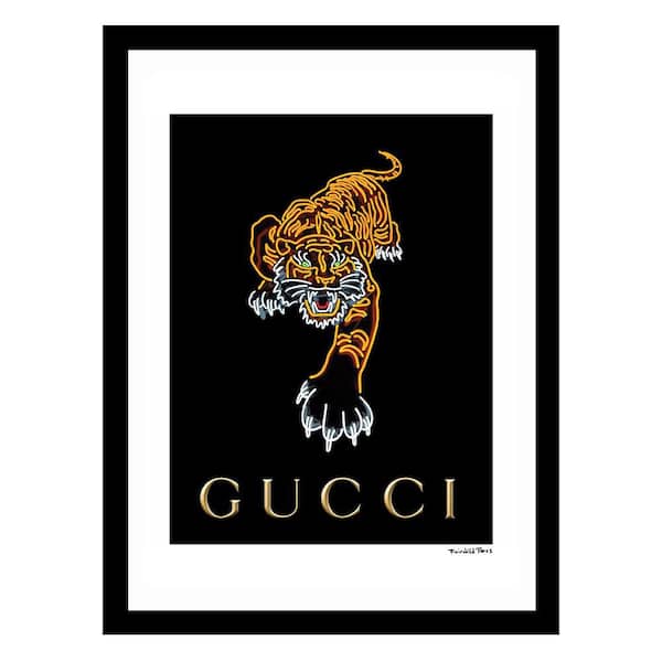 VENICE BEACH Collections Fashion Designer Tiger Image by Fairchild Paris Framed Graphic Print Abstract Poster Art Print 18 in. x 14 in.