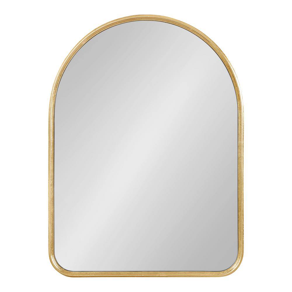 Midcentury Arched Gold Leaf 28.5" Wall Mirror