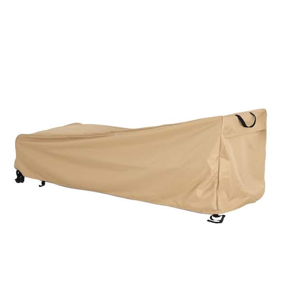 Shield 80 in. W x 30 in. D x 28 in. H Patio Outdoor Slope Chaise Lounge Cover, Beige
