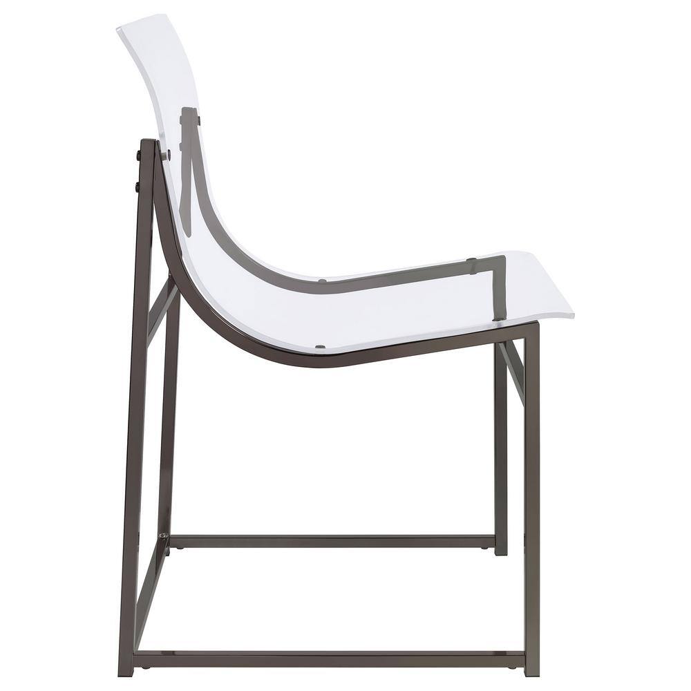 Adino Clear Acrylic and Black Nickel Side Chairs Set of 2