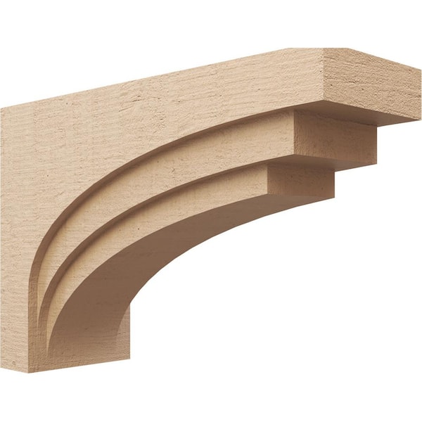 Ekena Millwork 12 in. x 24 in. x 36 in. Classic Rockford Rough Cedar Woodgrain TimberThane Corbel, Primed Tan