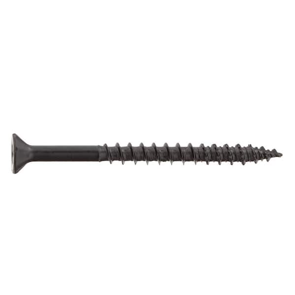 #10 x 2-1/2 in. Black 6-Lobe Torx Drive Exterior Flat Head Multi-Material Screw (15-Pack)
