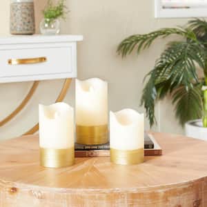 Gold Wax Traditional Flameless Candle