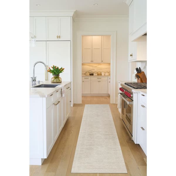 Outlines Ivory Grey 2 ft. x 12 ft. Medallion Traditional Runner Area Rug