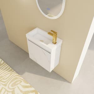 Anky 19.7 in. W x 9.9 in. D x 21.3 in. H Single Sink Bath Vanity in White with White Resin Top