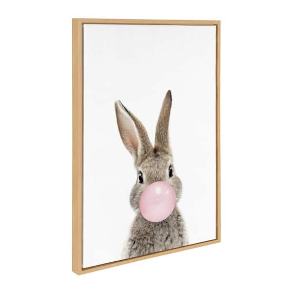 Sylvie "Bubble Gum Bunny" by Amy Peterson Art Studio Natural Framed Art Print 23 in. x 33 in.