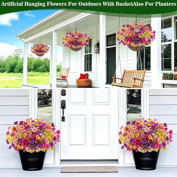 18.5 in. Multi-Colored Outdoor Artificial Chrysanthemum Hanging