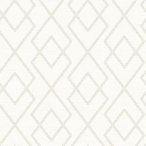 Blaze White Trellis Paper Strippable Roll (Covers 56.4 sq. ft.)