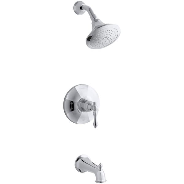 KOHLER Kelston 1-Handle 1-Spray 2.0 GPM Tub and Shower Faucet in Polished Chrome (Valve Not Included)