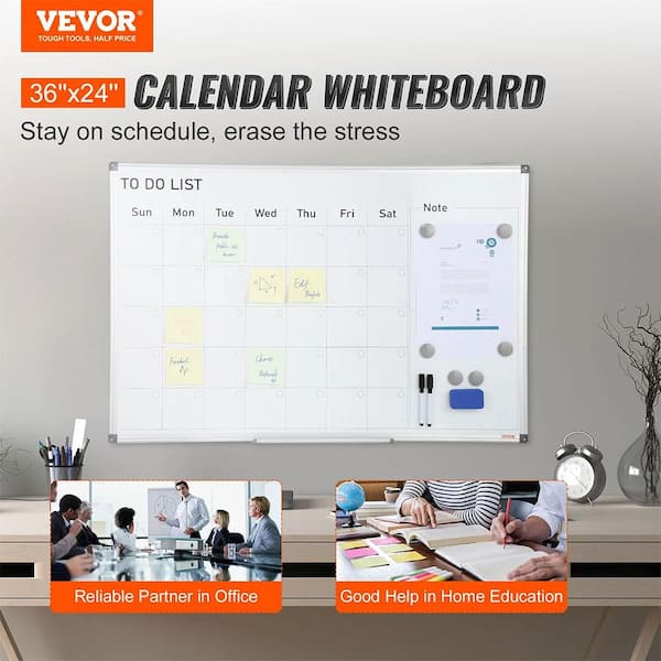 Magnetic Calendar Whiteboard For Wall, 4 Month White 48 X