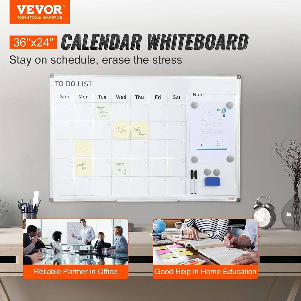 VEVOR 36" x 24" Magnetic Dry Erase Calendar Whiteboard