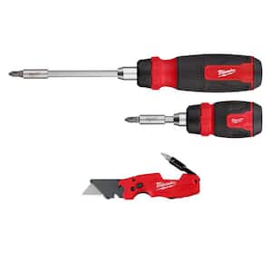 14-in-1 Ratcheting Multi-Bit with 8-in-1 Ratcheting Compact Multi-bit Screwdriver and FASTBACK 6-in-1 Knife (3-Piece)