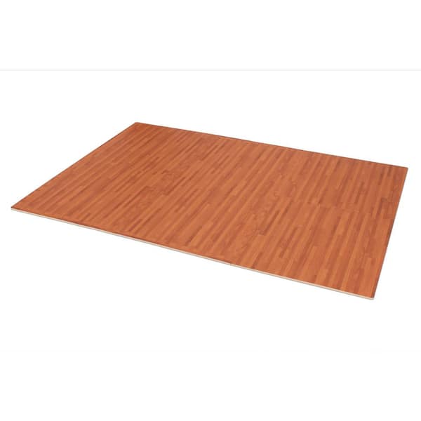 Mahogany Printed Wood Grain 24 in. x 24 in. x 3/8 in. Interlocking EVA Foam Flooring Mat (24 sq. ft. / pack)