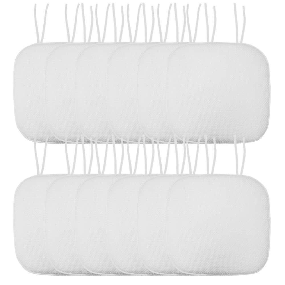 Honeycomb Memory Foam Square 16 in. x 16 in. Non-Slip Indoor/Outdoor Back Chair Cushion with Ties (12-Pack), White price history on PriceWatchPro