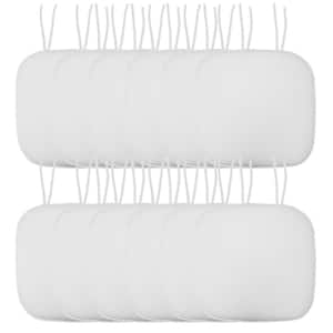 Honeycomb Memory Foam Square 16 in. x 16 in. Non-Slip Indoor/Outdoor Back Chair Cushion with Ties (12-Pack), White