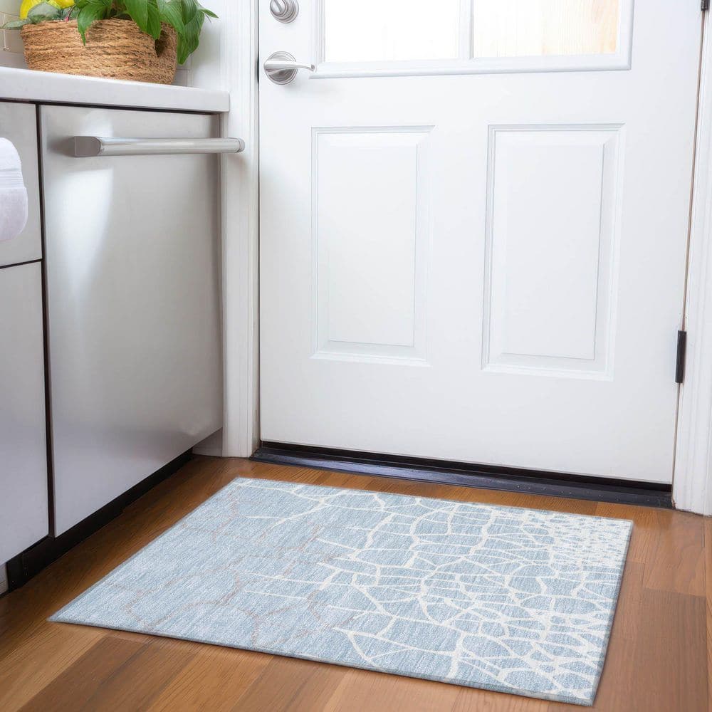 Mayfield Premium Machine Washable Abstract AMF1049 Sky 2 ft. x 3 ft. Area Rug price history on PriceWatchPro