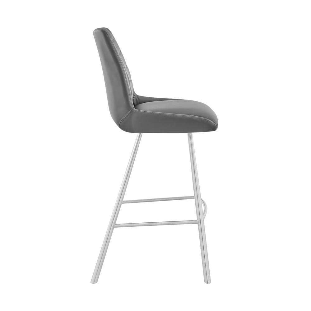 Gray Adjustable Swivel Metal Counter Stool