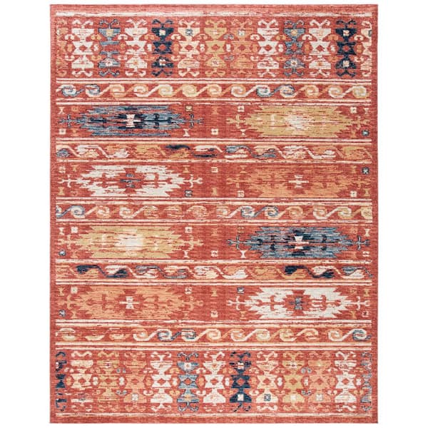 SAFAVIEH Charleston Rust/Ivory 9 ft. x 12 ft. Geometric Area Rug