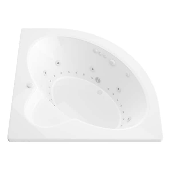 Universal Tubs Jaspers 5 ft. Acrylic Corner Drop-in Whirlpool Air Bathtub in White