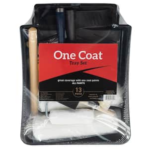 1 Coat 13-Piece Microfiber Plastic Handled Tray Set