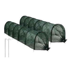 11.8 in. W x 118 in. D x 17.7 in. H Garden Tunnel Shade Net Cover Portable Greenhouse with Quick-Release, Green (2-Pack)