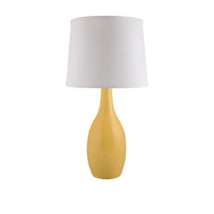 Droplet 25 in. Straw Yellow Indoor Table Lamp